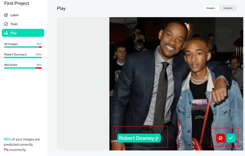 Click the incorrect and correct button